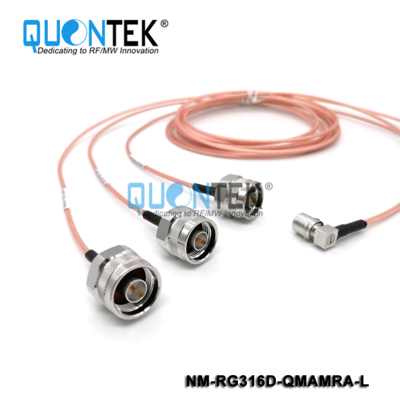 Cable Assembly,N male to QMA RA male with RG316D cable