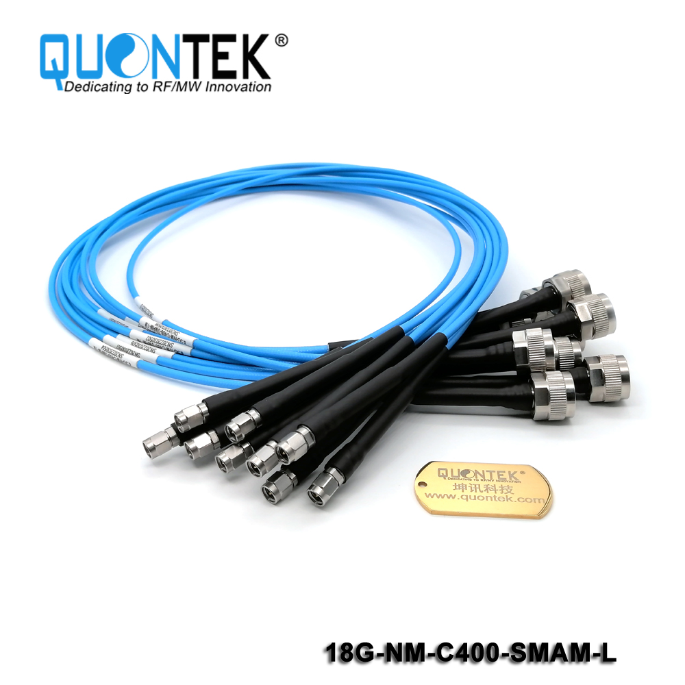 Test cable assembly,N male to SMA male with QTC400 Cable,to 18GHz