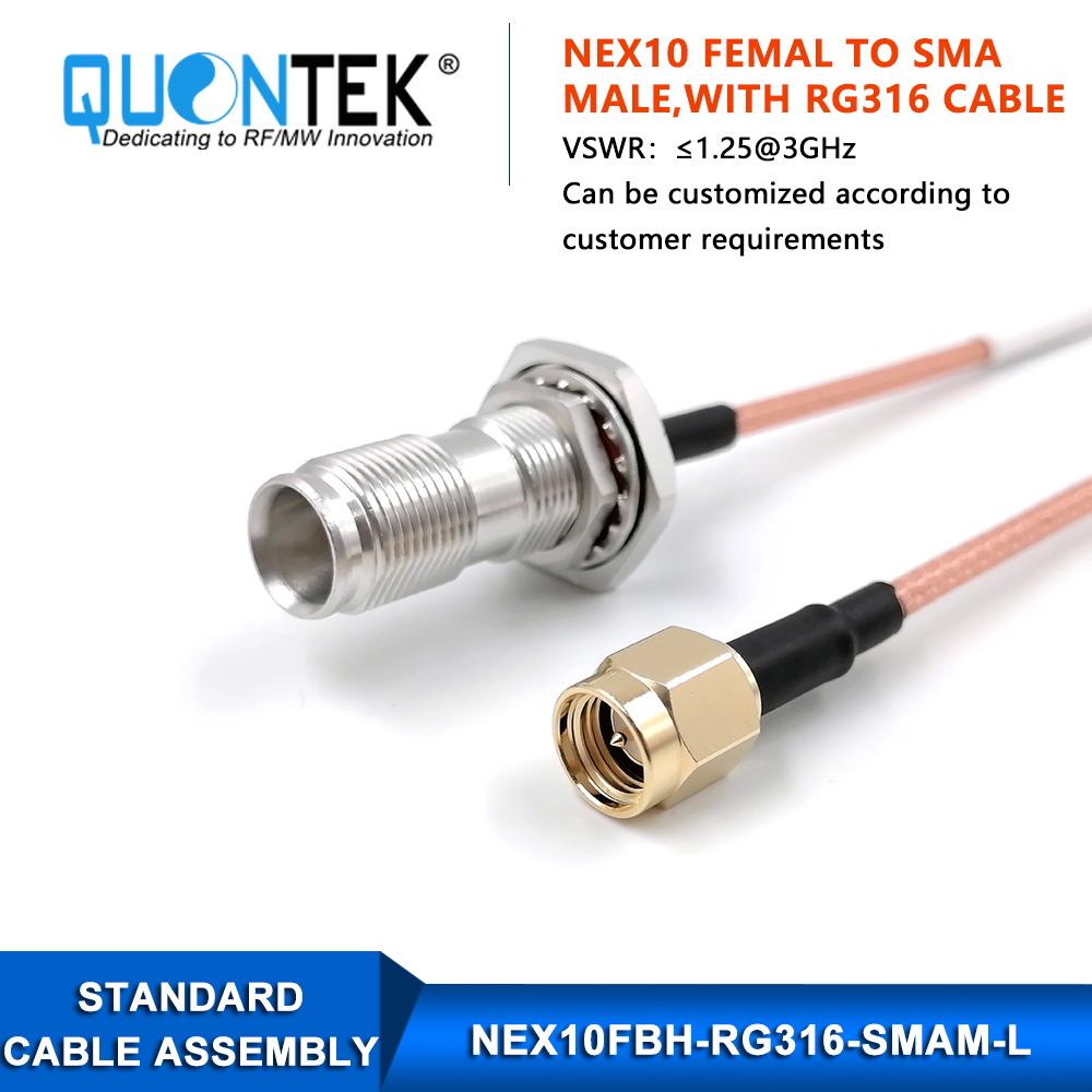 Cable assembly,NEX10 female to SMA Male with RG316 cable