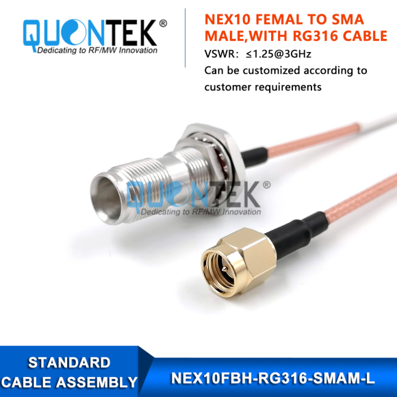 Cable assembly,NEX10 female to SMA Male with RG316 cable Cable assembly,NEX10 female to SMA Male with RG316 cable