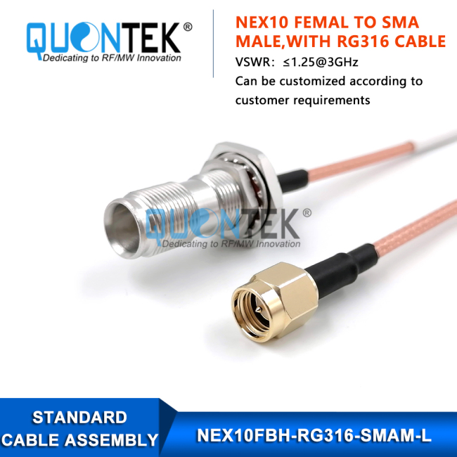 Cable assembly,NEX10 female to SMA Male with RG316 cable Cable assembly,NEX10 female to SMA Male with RG316 cable