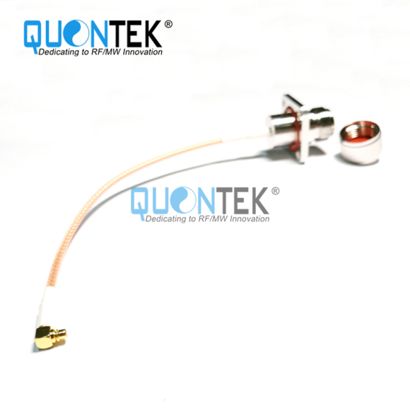 Standard RF Cable Assembly,N female for flange mounted to MMCX r/a male,L=160mm