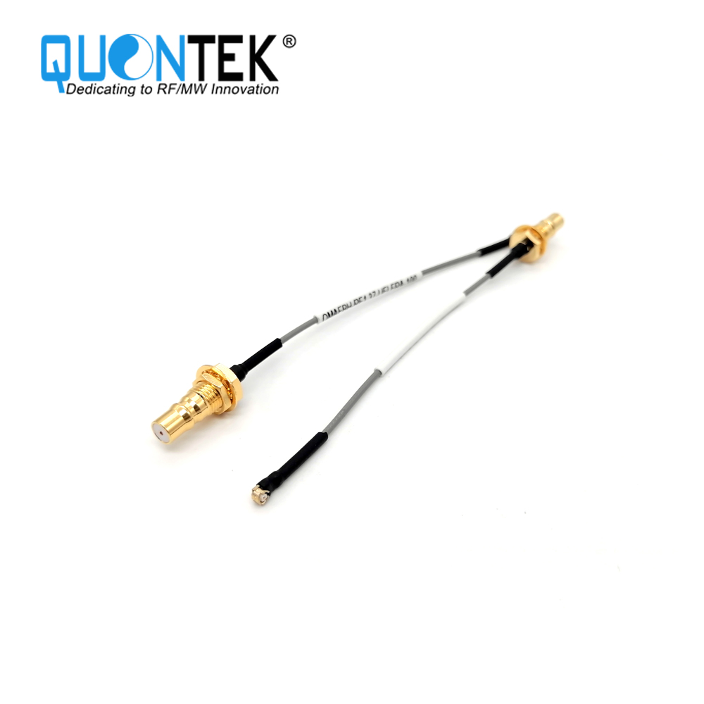 Cable Assembly,QMA Female BH to U.FL RA Female with RF1.37 cable,L=100mm