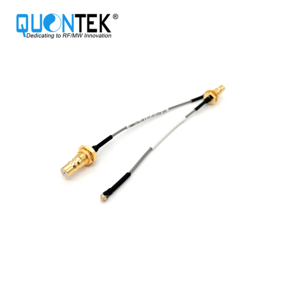 Cable Assembly,QMA Female BH to U.FL RA Female with RF1.37 cable,L=100mm