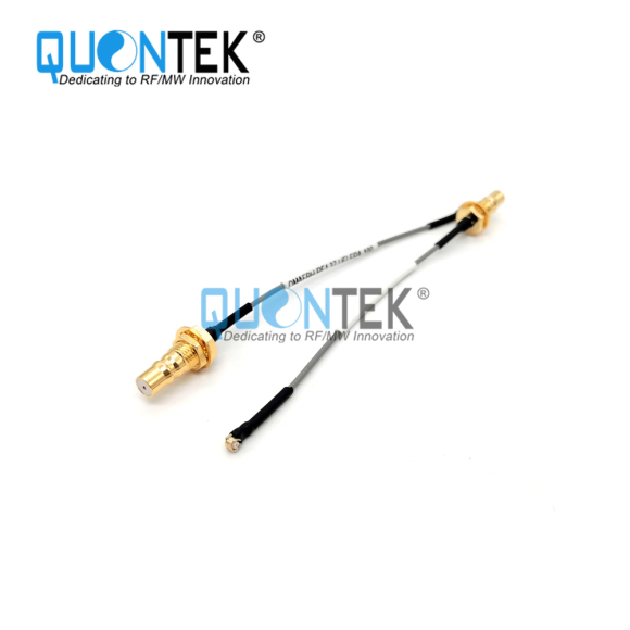 Cable Assembly,QMA Female BH to U.FL RA Female with RF1.37 cable,L=100mm