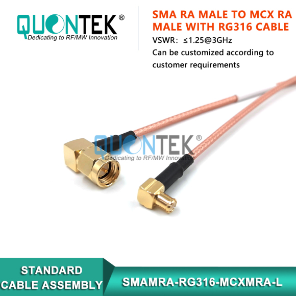 Cable assembly,SMA RA male to MCX RA Male with RG316 cable Cable assembly,SMA RA male to MCX RA Male with RG316 cable