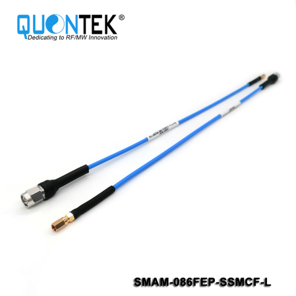 Cable assembly,SMA Male to SSMC Female with 086FEP semi-flexible cable