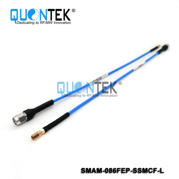 Cable assembly,SMA Male to SSMC Female with 086FEP semi-flexible cable