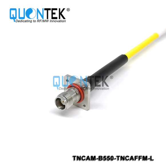 High frequency cable assembly,TNCA male to TNCA Female 4-hole flange mounted with QTB550 cable