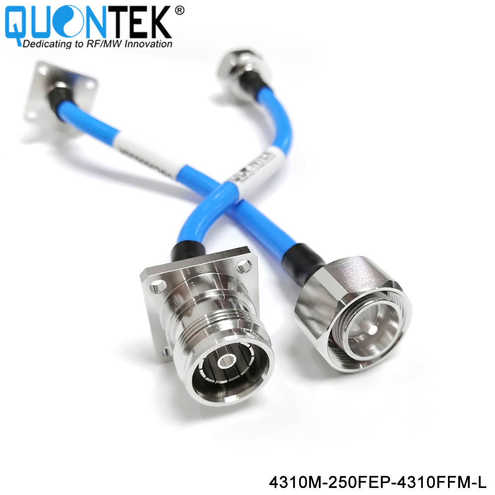 Low PIM Cable Assembly-4.3-10 male to 4.3-10 female flange mounted with .250" Cable,L=XXmm