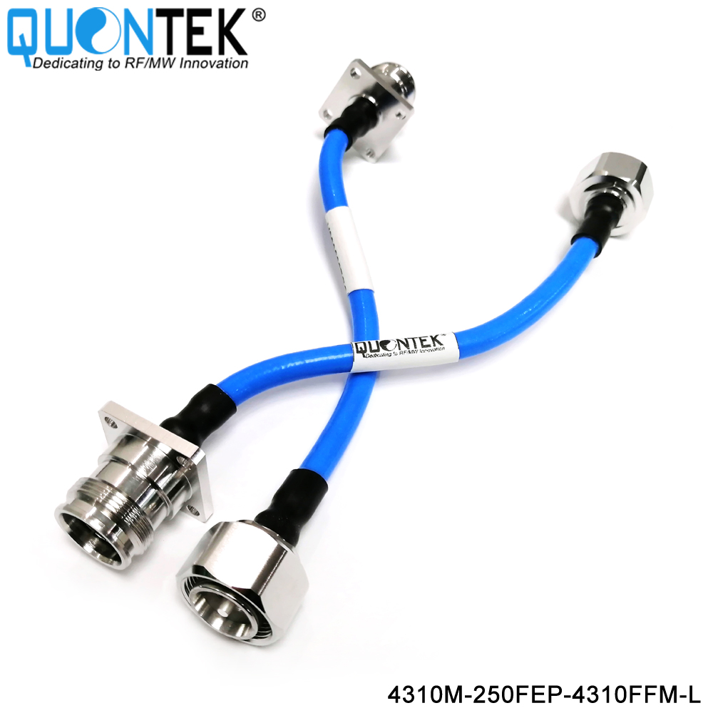 Low PIM Cable Assembly-4.3-10 male to 4.3-10 female flange mounted with .250" Cable,L=XXmm