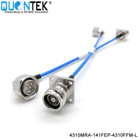 Low PIM Cable Assembly- 4.3-10 RA male to 4.3-10 female flange mounted with .141" Cable，L=XXmm