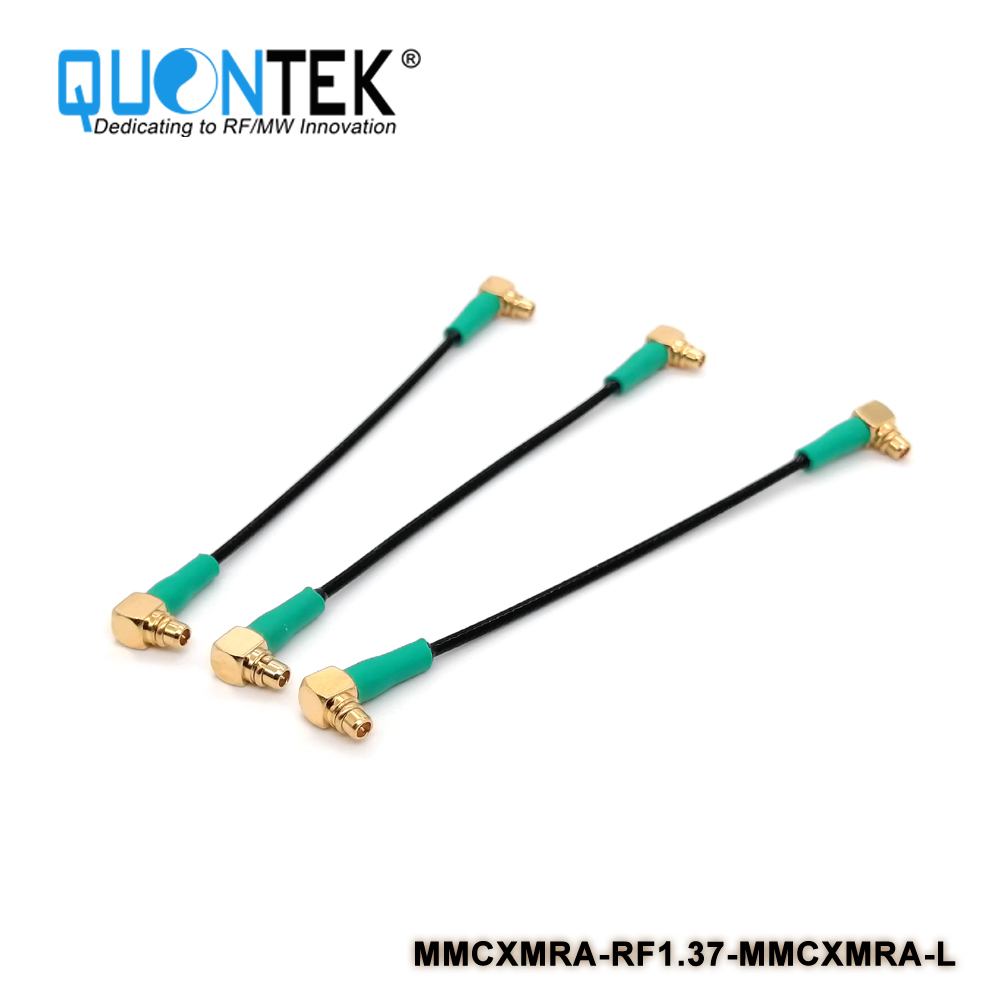 Cable Assembly,MMCX RA male to MMCX RA male with RF1.37 flexible cable, L=XXmm(Customized)