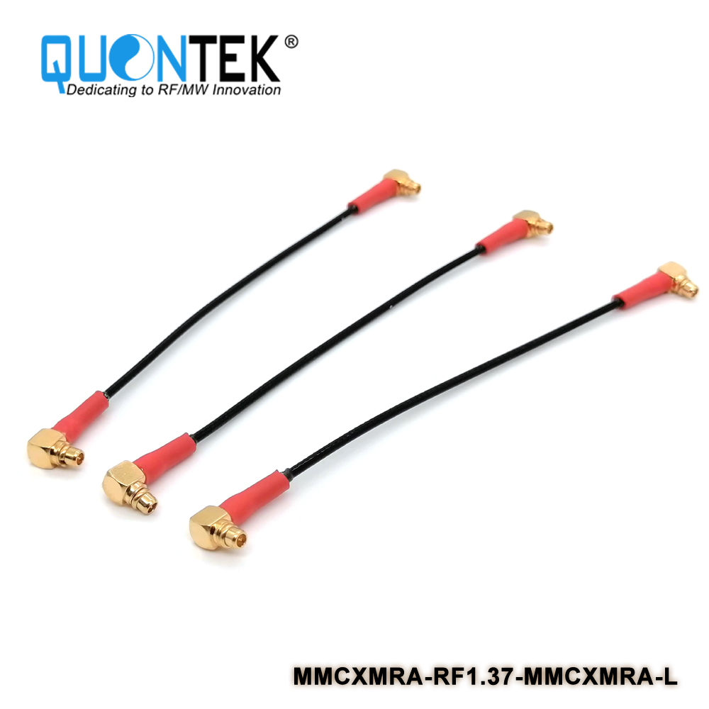 Cable Assembly,MMCX RA male to MMCX RA male with RF1.37 flexible cable, L=XXmm(Customized)