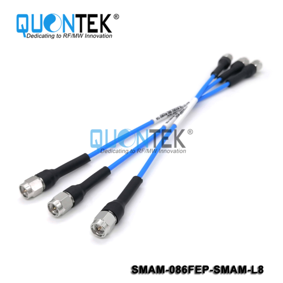 Cable assembly,SMA Male to SMA male with 086FEP semi-flexible cable,Clamp type