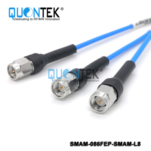 Cable assembly,SMA Male to SMA male with 086FEP semi-flexible cable,Clamp type