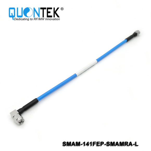 Low PIM Cable Assembly,SMA male to SMA R/A male with .141"FEP Cable