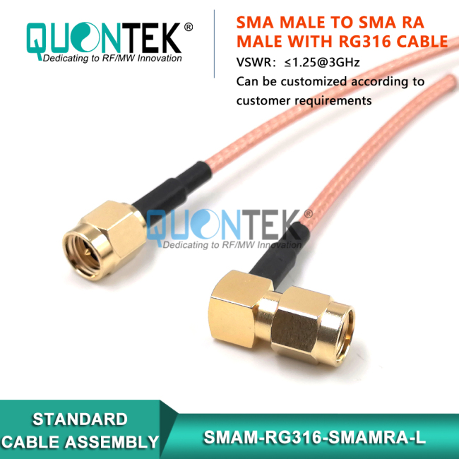 Cable assembly,SMA male to SMA RA Male with RG316 cable Cable assembly,SMA male to SMA RA Male with RG316 cable