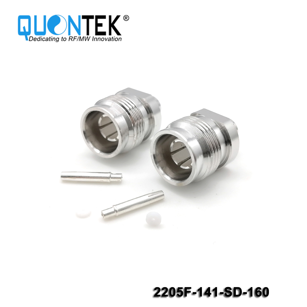 Low PIM connector,2.2-5 Female,.141"/QTC400/RG402 cable,solder type