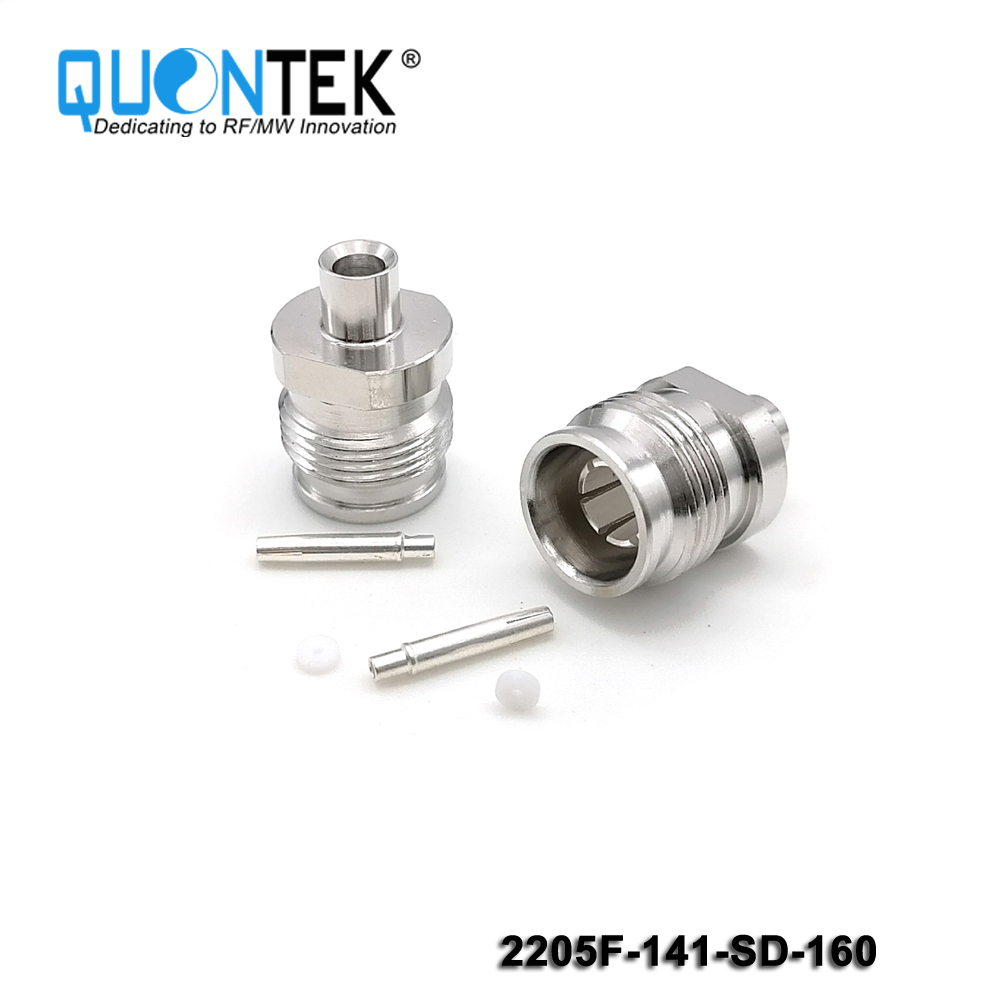 Low PIM connector,2.2-5 Female,.141"/QTC400/RG402 cable,solder type