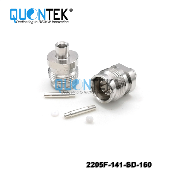 Low PIM connector,2.2-5 Female,.141"/QTC400/RG402 cable,solder type