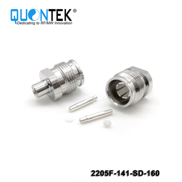 Low PIM connector,2.2-5 Female,.141"/QTC400/RG402 cable,solder type