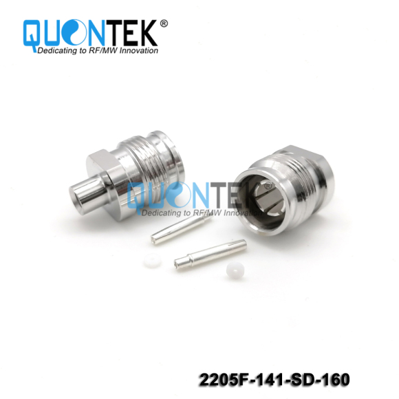 Low PIM connector,2.2-5 Female,.141"/QTC400/RG402 cable,solder type