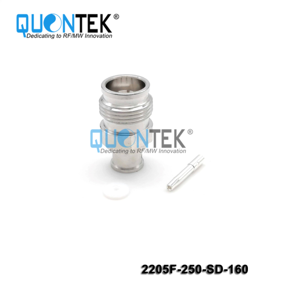 Low PIM connector,2.2-5 Female,.250"/SF250/RG401/Super Flex 1/4" cable,solder type