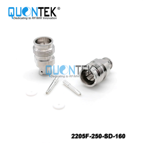 Low PIM connector,2.2-5 Female,.250"/SF250/RG401/Super Flex 1/4" cable,solder type