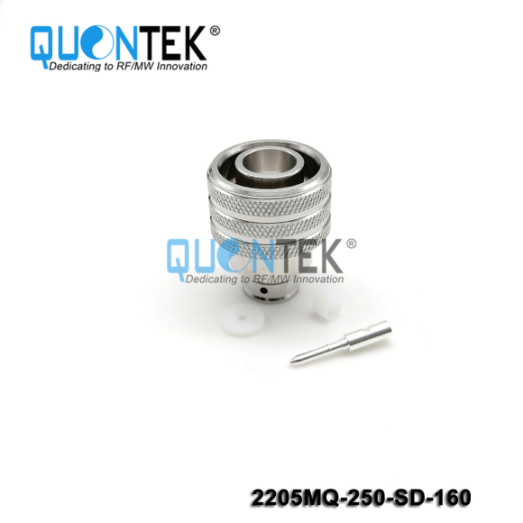 Low PIM connector,2.2-5 Male,Quick-lock,for .250"/RG401/SF250,Super Flex 1/4" cable,solder type