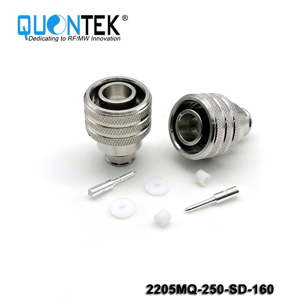 Low PIM connector,2.2-5 Male,Quick-lock,for .250"/RG401/SF250,Super Flex 1/4" cable,solder type