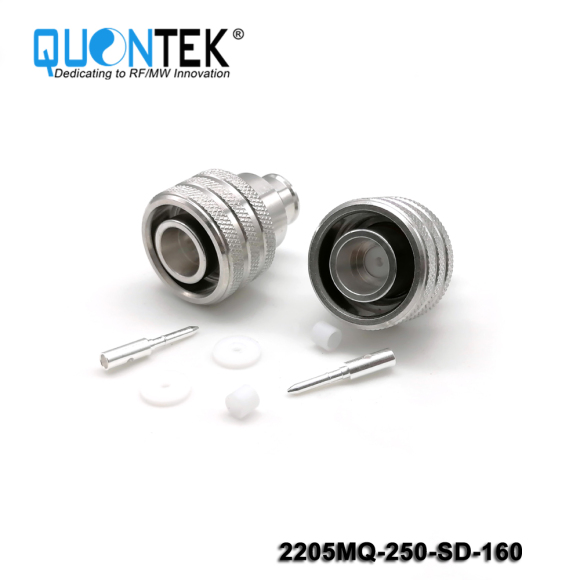 Low PIM connector,2.2-5 Male,Quick-lock,for .250"/RG401/SF250,Super Flex 1/4" cable,solder type