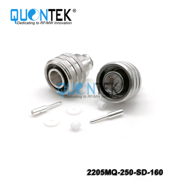 Low PIM connector,2.2-5 Male,Quick-lock,for .250"/RG401/SF250,Super Flex 1/4" cable,solder type