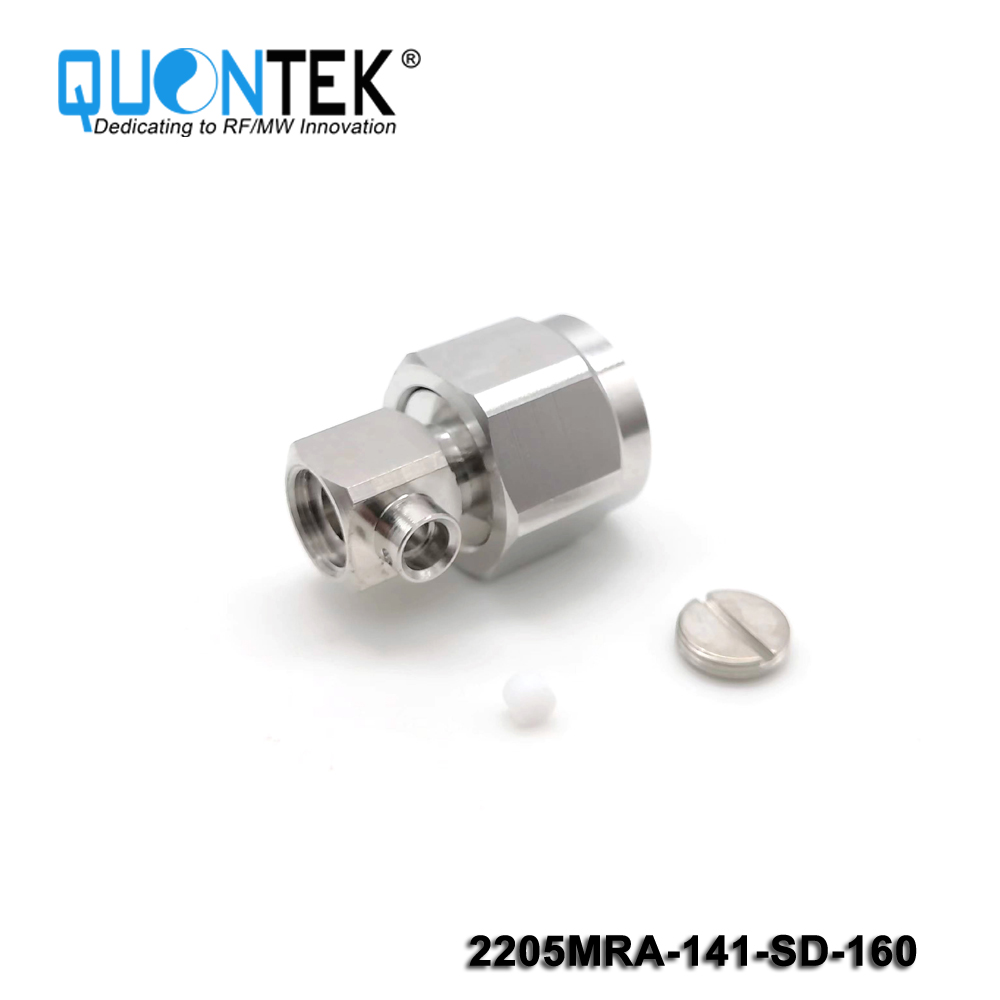 Low PIM Connector,2.2-5 RA Male for .141"/RG402/QTC400 cable,Solder type