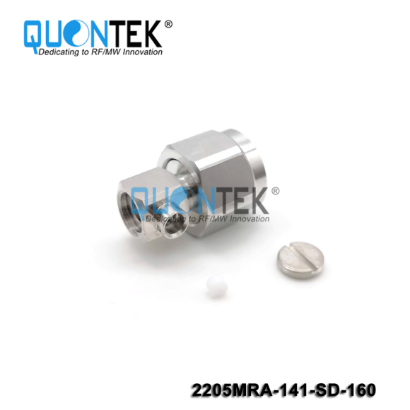 Low PIM Connector,2.2-5 RA Male for .141"/RG402/QTC400 cable,Solder type