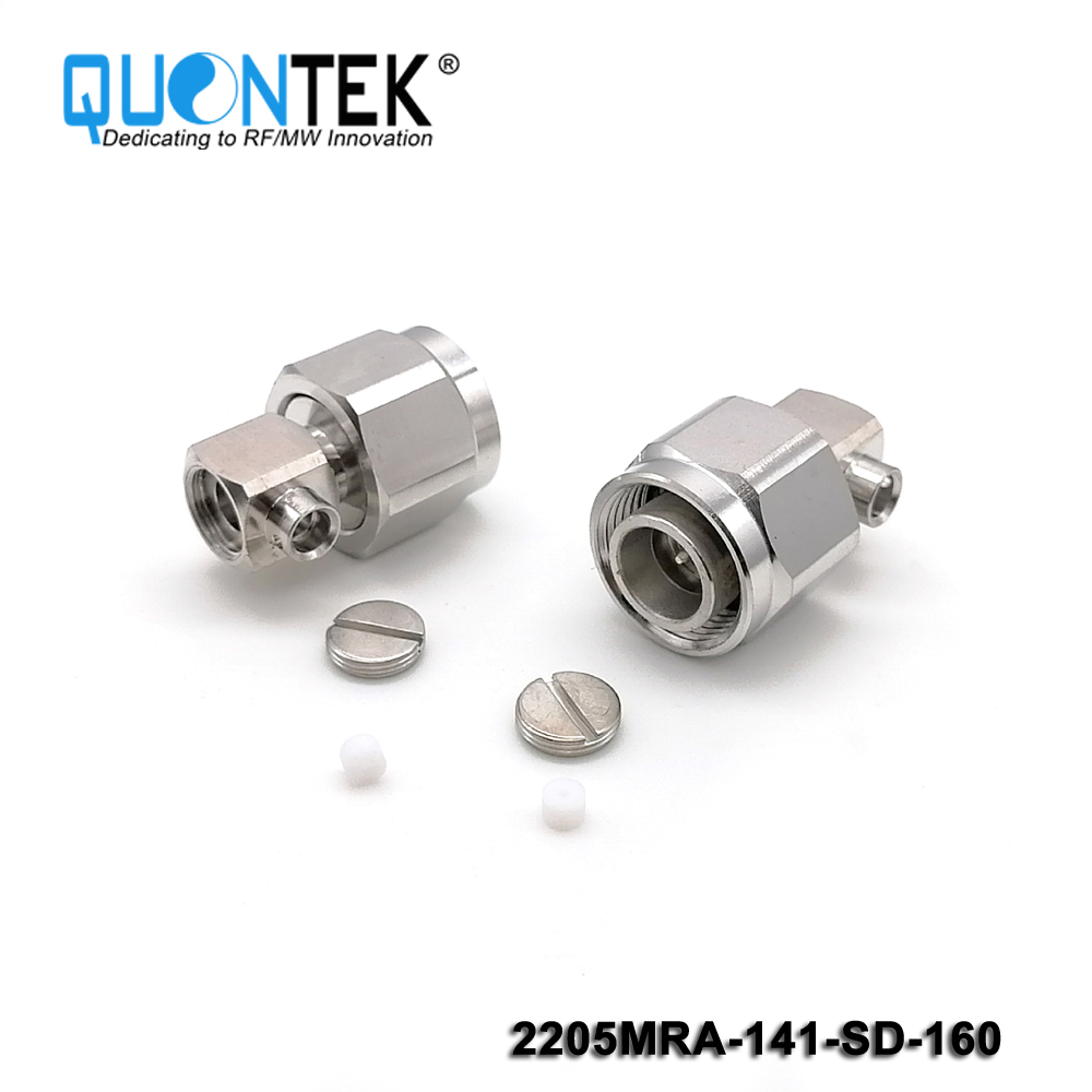 Low PIM Connector,2.2-5 RA Male for .141"/RG402/QTC400 cable,Solder type