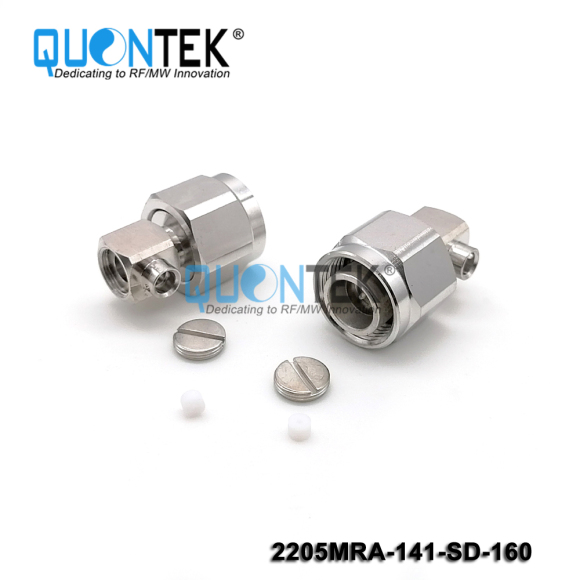 Low PIM Connector,2.2-5 RA Male for .141"/RG402/QTC400 cable,Solder type