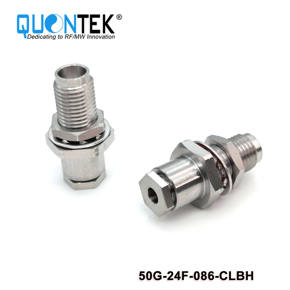 Precision connctor,2.4mm Female for 086/SS405/QTB220 cable,Clamp type,Bulkhead mounted,to 50GHz