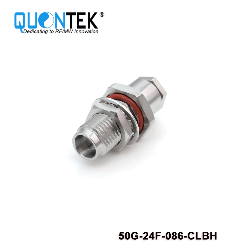 Precision connctor,2.4mm Female for 086/SS405/QTB220 cable,Clamp type,Bulkhead mounted,to 50GHz