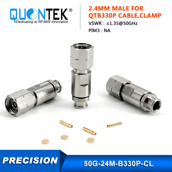 Precision connctor,2.4mm male for QTB330P cable,Clamp type,to 50GHz
