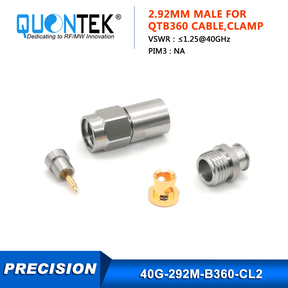 Precision connctor,2.92mm male for QTB360 cable,Clamp type 2,to 40GHz
