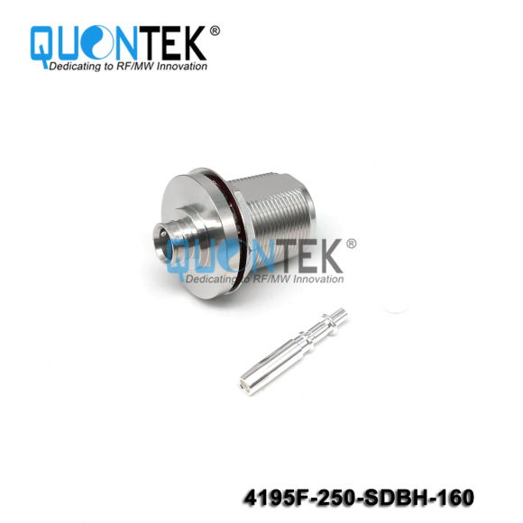 Low PIM Connector,4.1-9.5 female,.250"/RG401/SF250 Cable,Solder Type,Bulkhead mounted