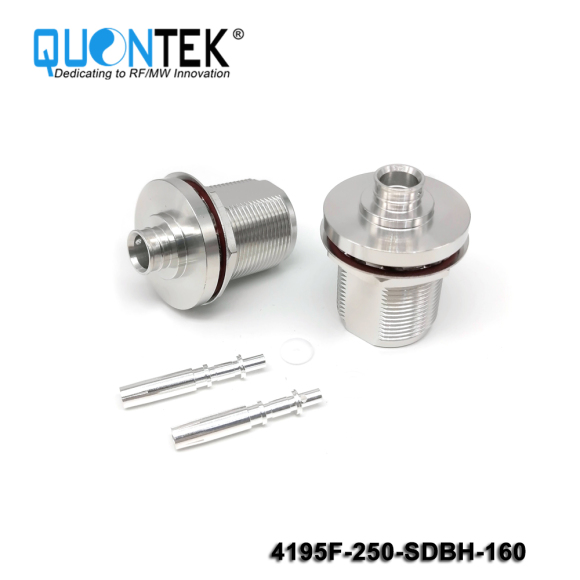 Low PIM Connector,4.1-9.5 female,.250"/RG401/SF250 Cable,Solder Type,Bulkhead mounted