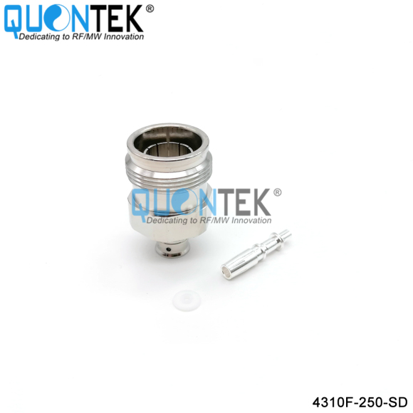 Low PIM Connector,4.3-10 female,.250"/RG401/SPP250 Cable,Solder Type