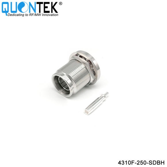 Low PIM Connector,4.3-10 BH female,.250"/RG401/SPP250 Cable,Solder Type