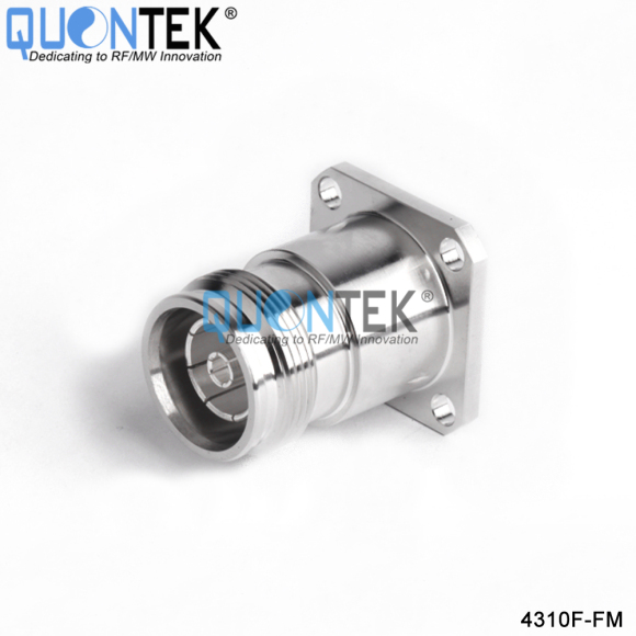 Low PIM connector,4.3-10 Female,4-Hole flange mounted