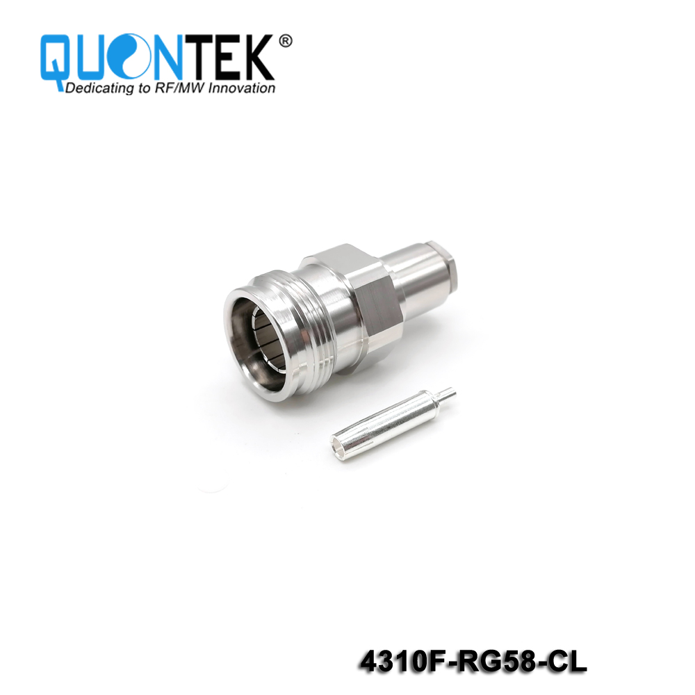 Standard Connector,4.3-10 female,RG58/RG303/LMR195 Cable,Clamp Type