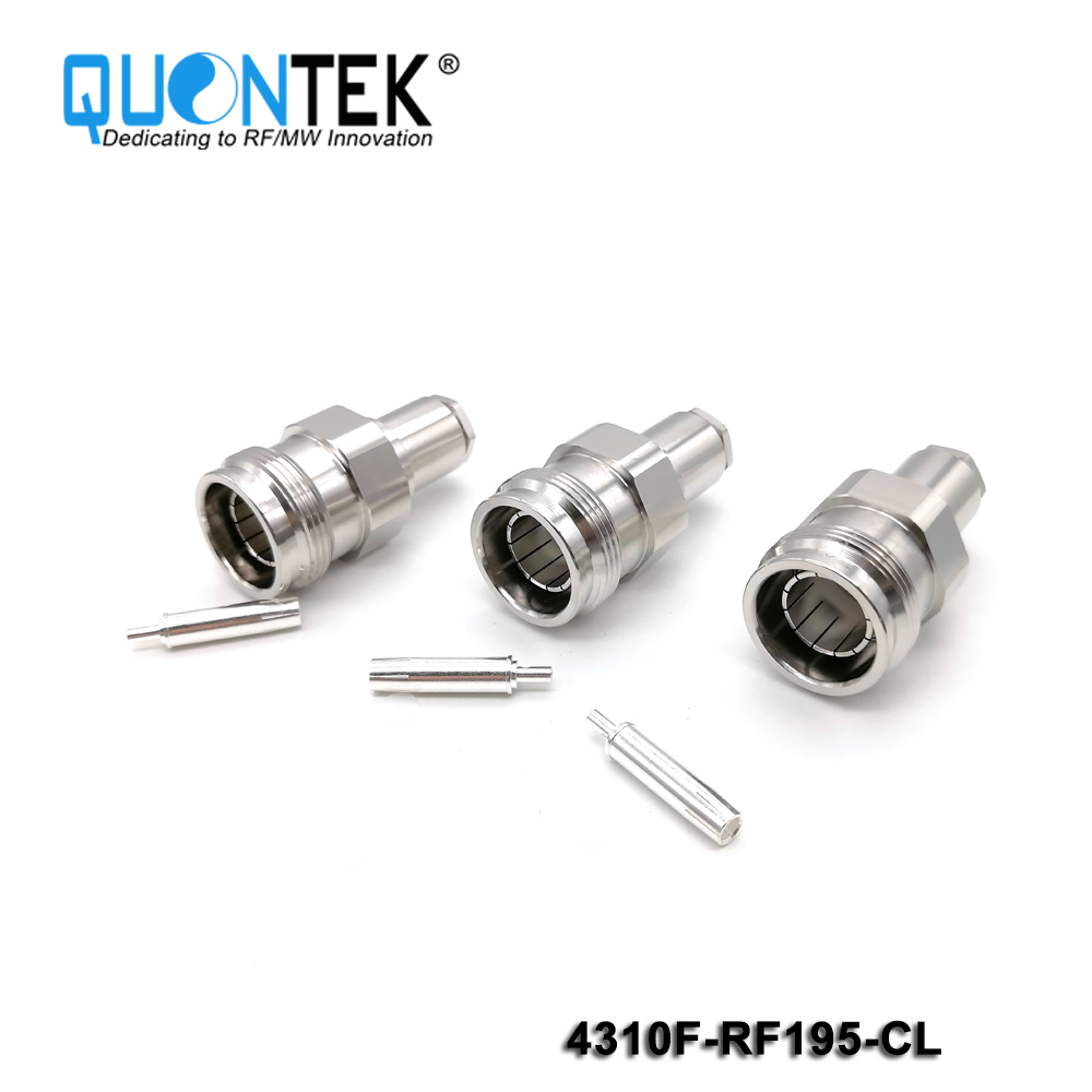 Standard Connector,4.3-10 female,RG58/RG303/RF195 Cable,Clamp Type