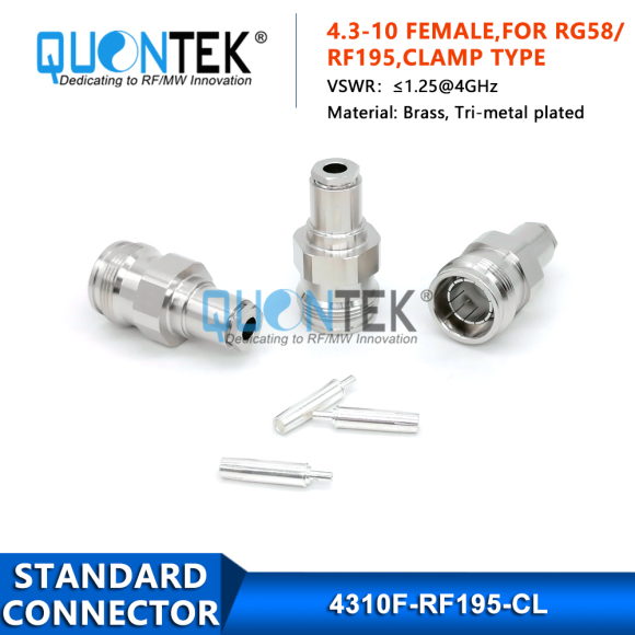 Standard Connector,4.3-10 female,RG58/RG303/RF195 Cable,Clamp Type Standard Connector,4.3-10 female,RG58/RG303/RF195 Cable,Clamp Type