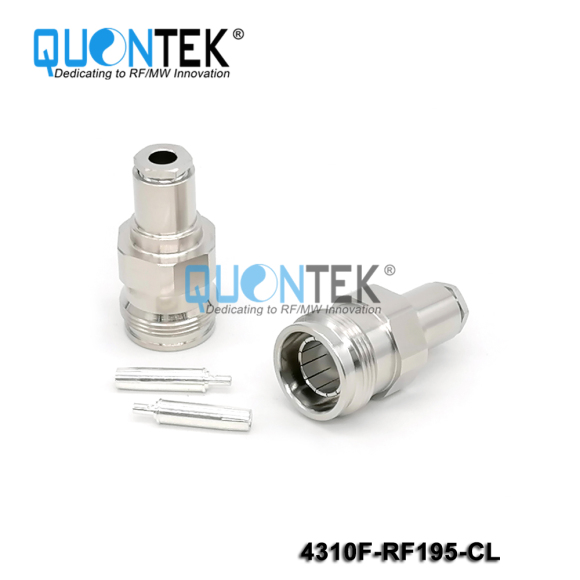 Standard Connector,4.3-10 female,RG58/RG303/RF195 Cable,Clamp Type